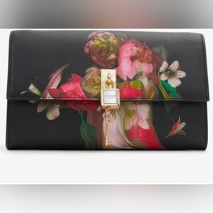 New Authentic Ted Baker London Cyra 968 Crossbody Bag Black Floral or Clutch